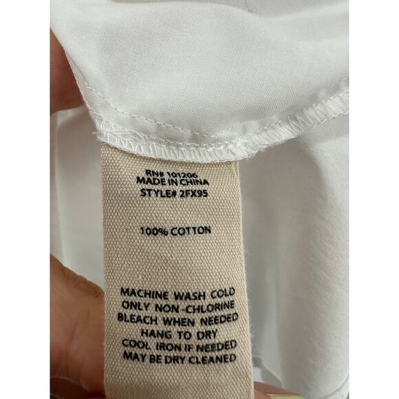 Soft Surroundings Button Front Shirt Women Large White Edwardian Pleated Clean - Picture 7 of 7